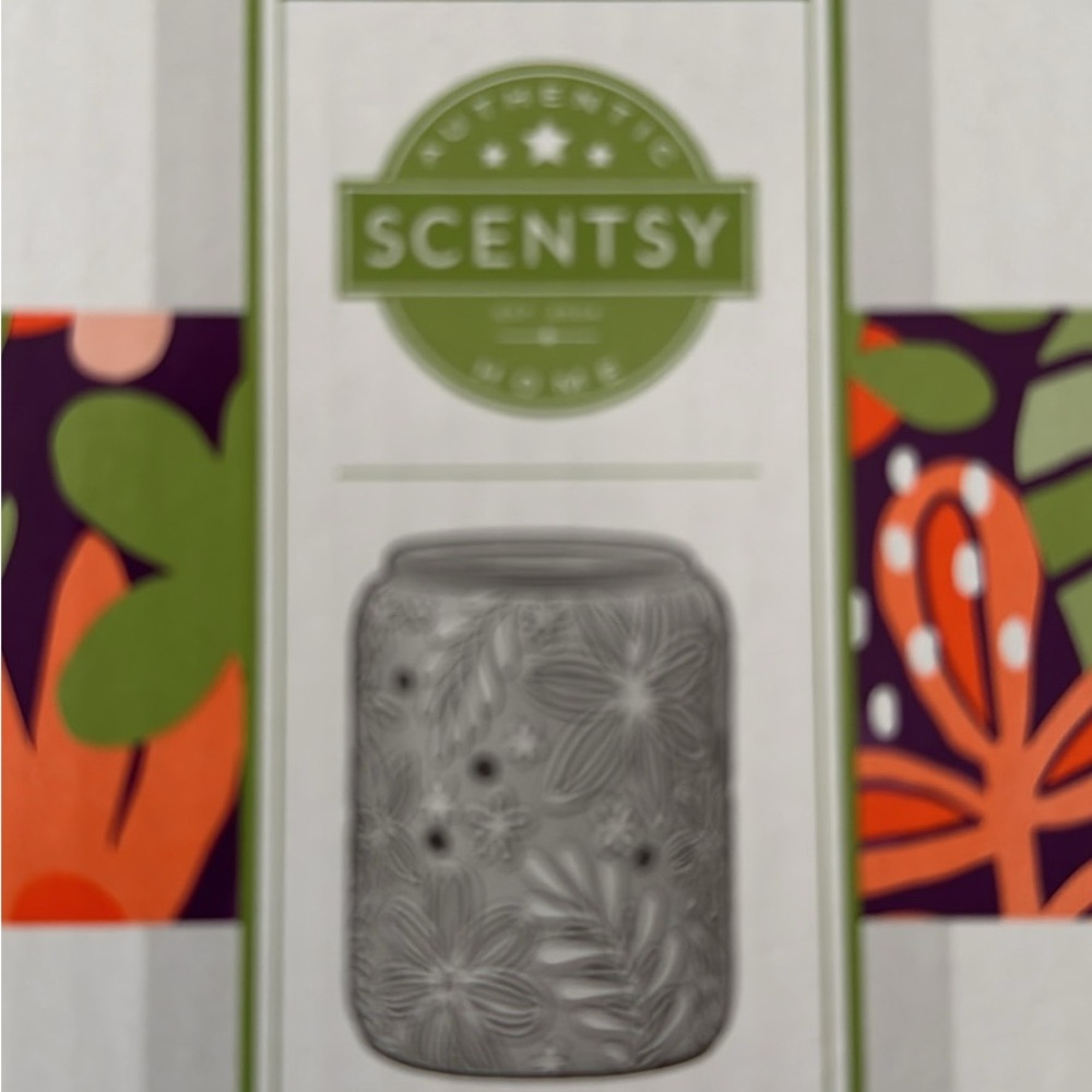 Scentsy Floral Gray Candle Holder